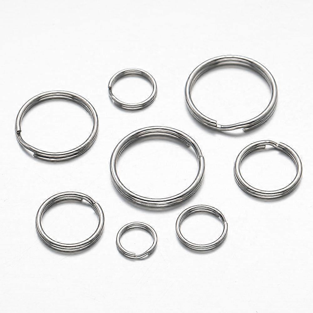 50pcs Stainless Steel Key Rings for Jewelry and DIY Crafts Split Rings for Key Chains Assorted Sizes