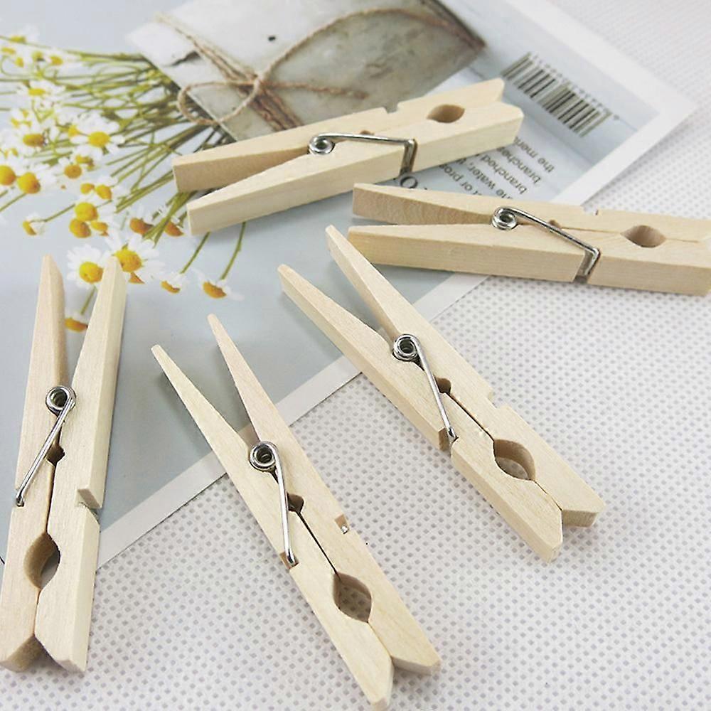 100pcs Wooden Clothespins About 0.47x2.36" Size