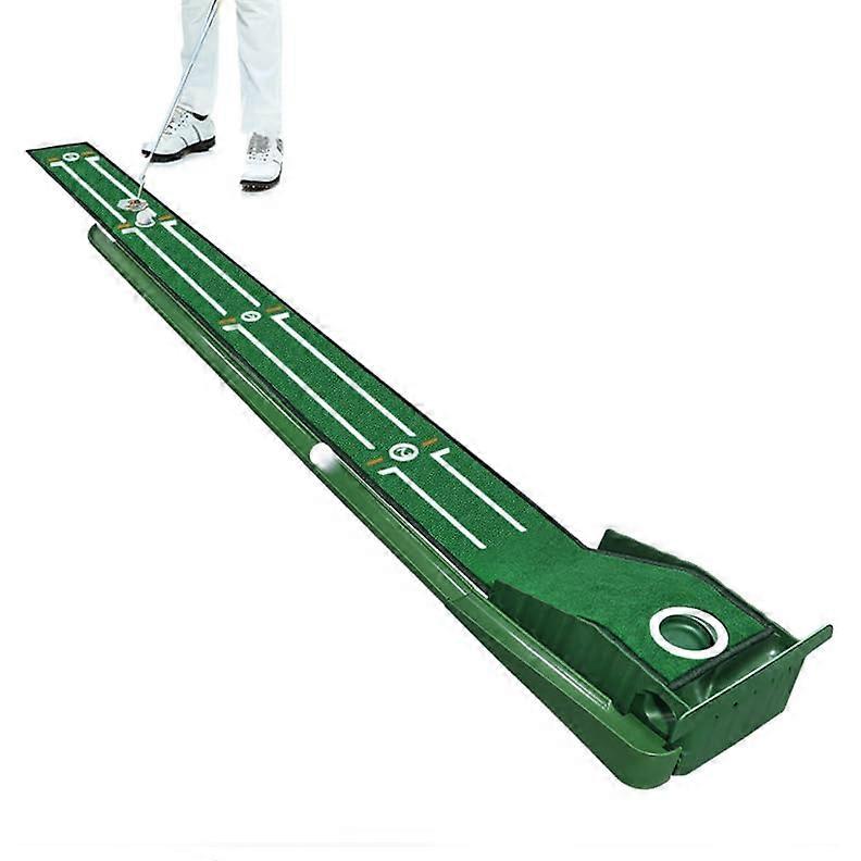 Compact golf putting mat, 7.7 inches wide and 8.5 feet long, suitable for practice