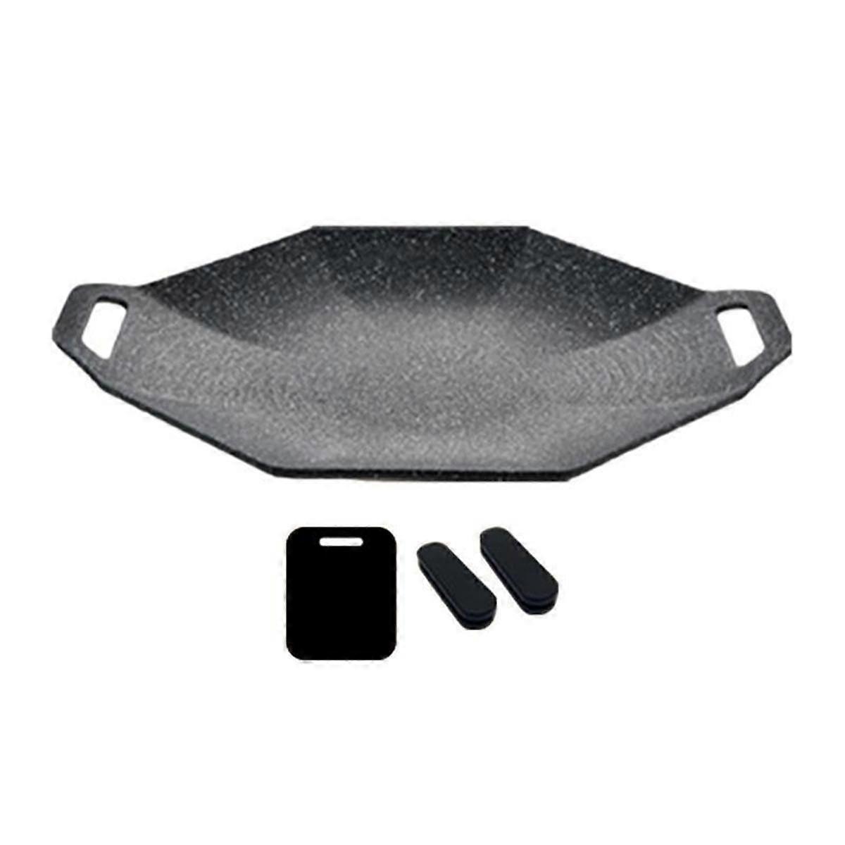 Portable Korean BBQ Pan Plate,Medical Stone Octagonal Non-Stick Baking Tray Korean Multifunctional