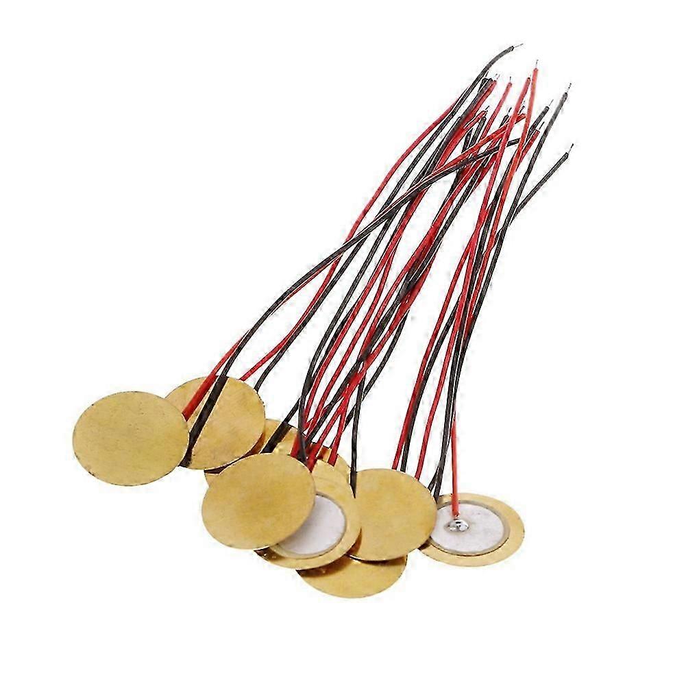 20Pcs 15mm Piezo Elements Buzzer Sounder Sensor Trigger Drum Disc with Wire Copper Piezo Buzzers fo