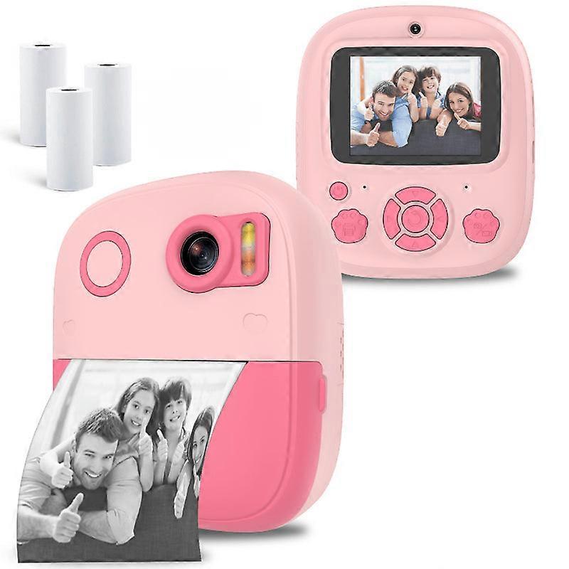 Instant Print Camera With 3 Rolls Of Paper - 1080p Hd Video, Rechargeable, Zero Ink Technology