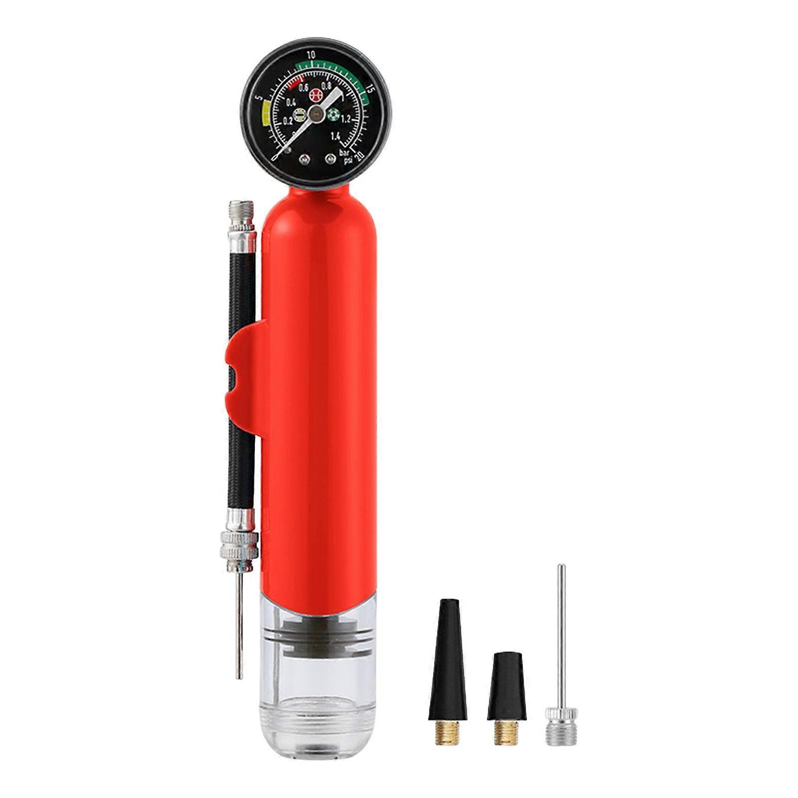 Ball Pump with Pressure Gauge Practical Hand Pump Black