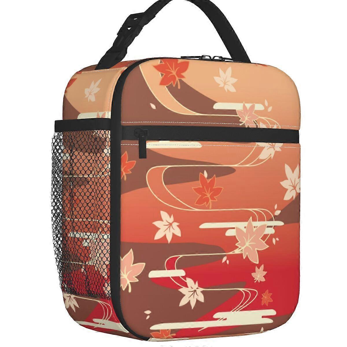 Genshin Impact Fall Kazuha女性用断熱ランチバッグ再利用可能なアニメゲームクーラーサーマルランチボックスキッズスクールチルドレン