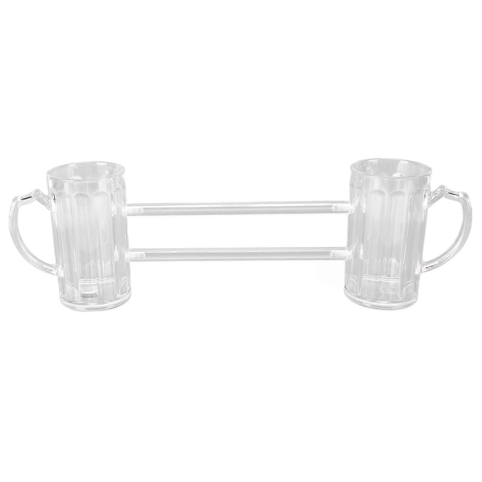 Mug Siamese Anti Drop Exquisite Ergonomics Handle Glass Stein with Connection Tubes for KTV Bar Home Parties