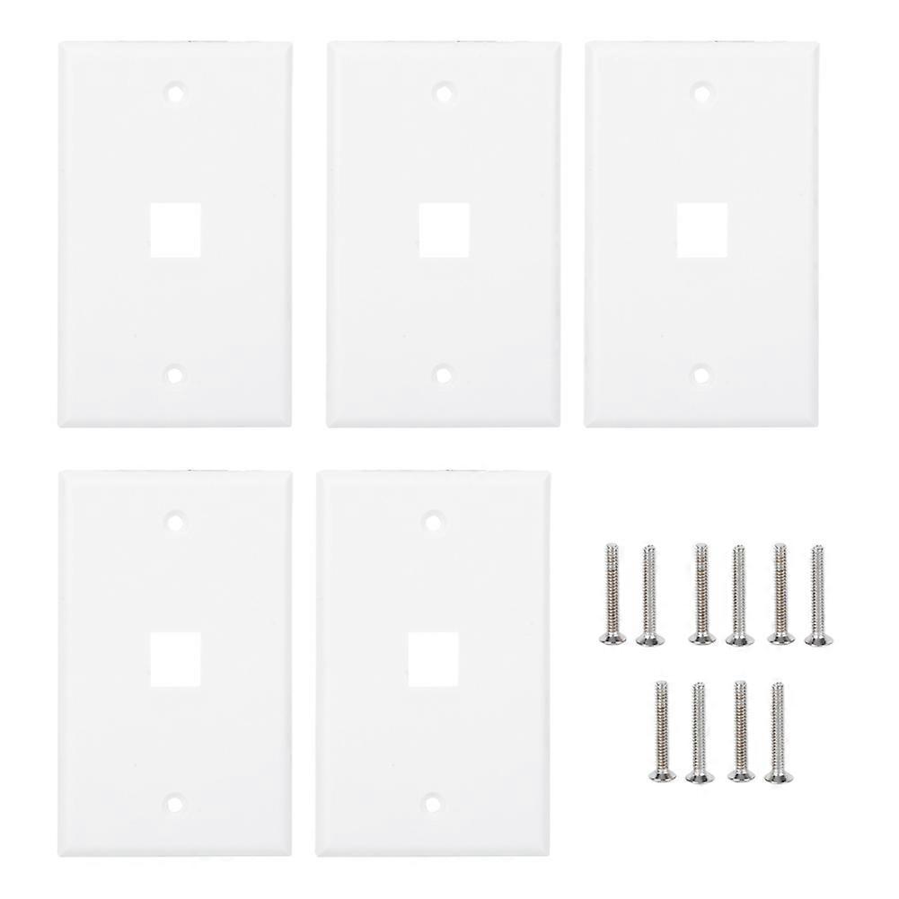 5Pcs Network Socket Panel 120 American Type Single Pot Wall Flat Face Plate RJ45 Faceplate