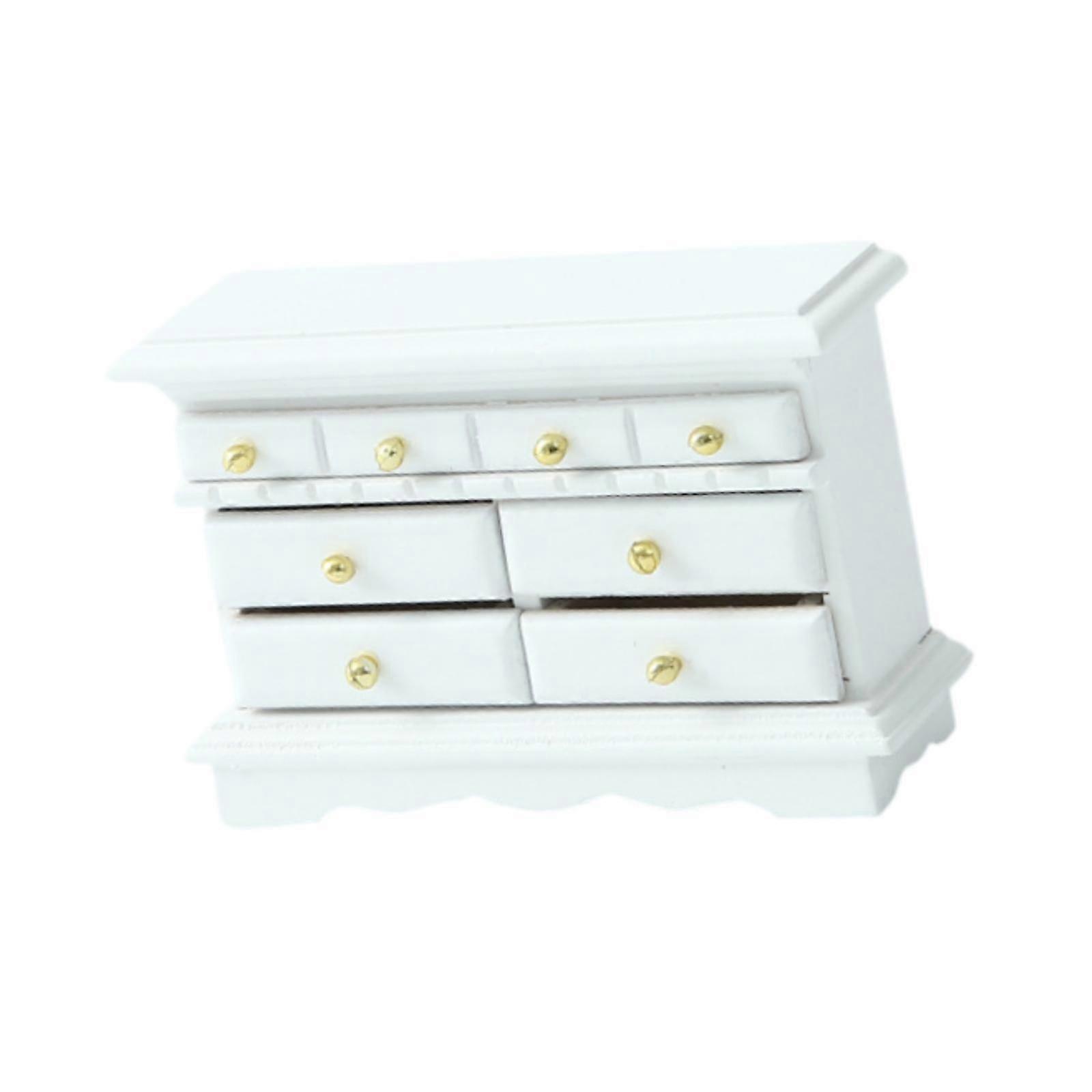Meuble TV à l’échelle 1/12 Meuble TV miniature et commode pour salon Chambre blanc