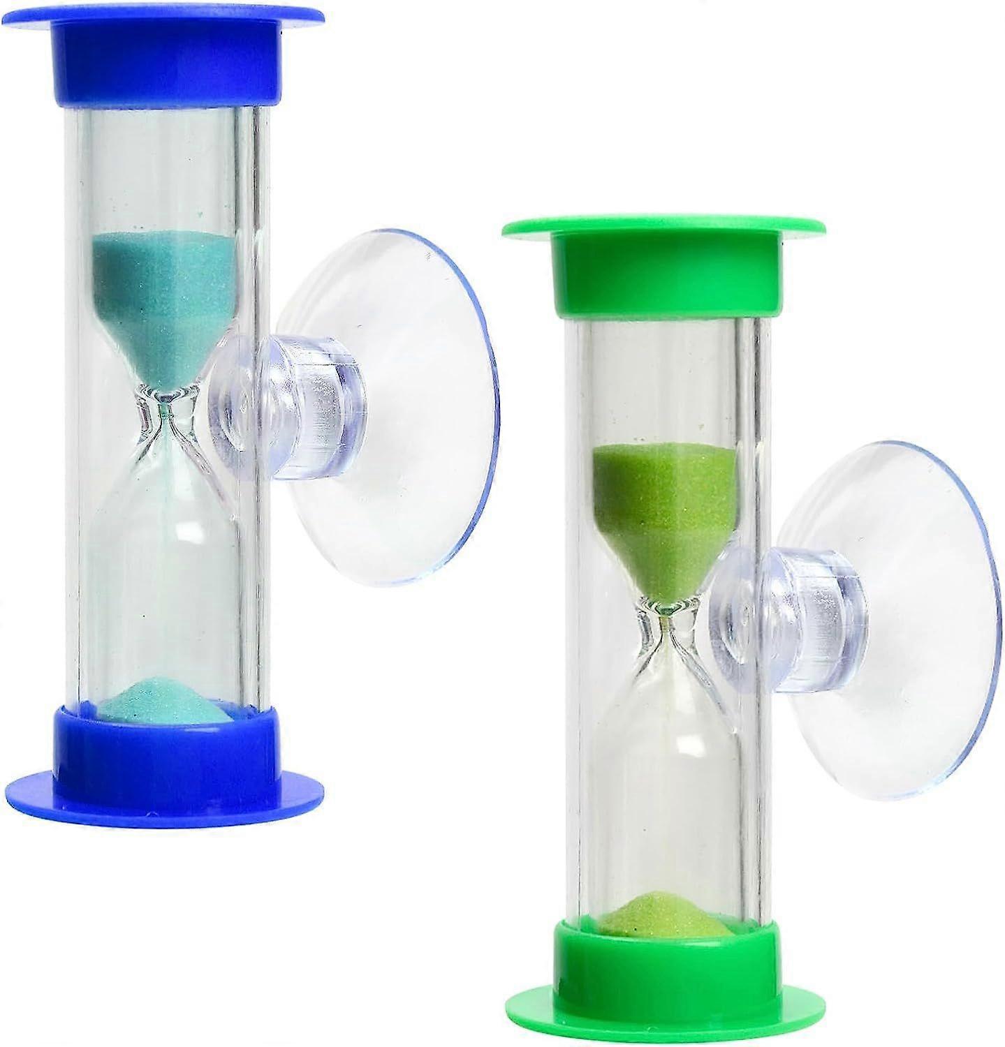 Sand Timer for Kids, 2 Pieces Timers with Suction Cup, 3 Minutes Teeth Brushing Time Display, Kitchen Timer Egg Timers for Kids Teeth Brushing School,