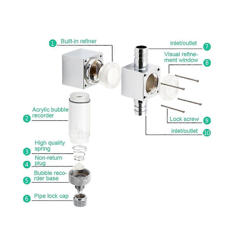 DONGKER CO2 Bubble Counter For Aquarium - Aluminum Alloy With Acrylic Window, Single/Double Head - View #6