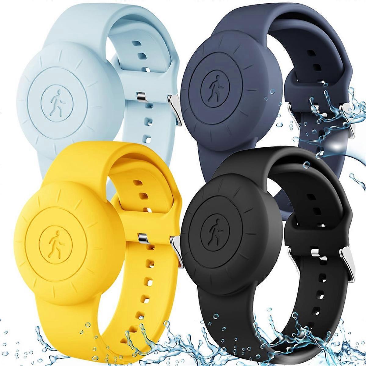 4 pcs For Apple Airtag Wristband Kids Silicone Waterproof Case A