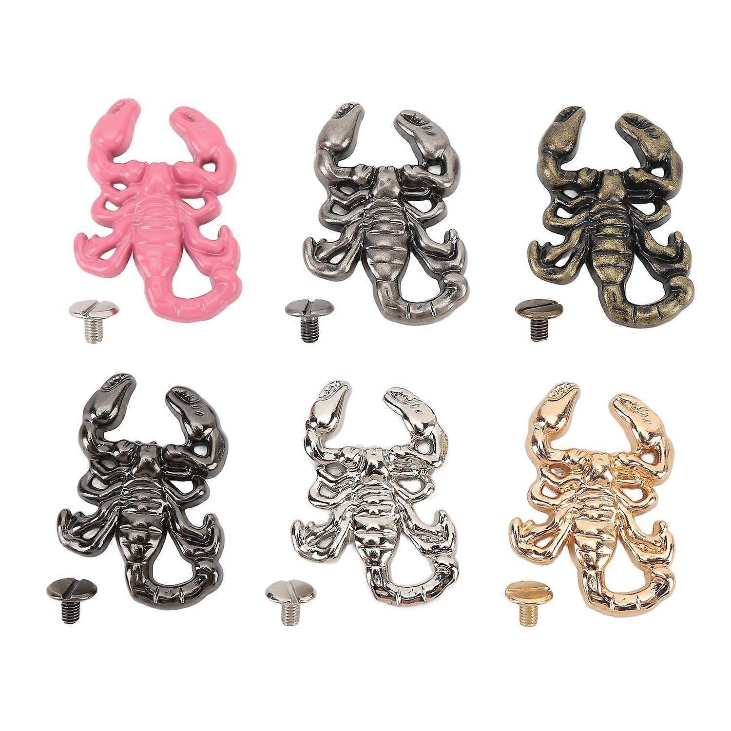 6 Pcs Scorpion Rivets 36.5x26mm Zinc Alloy Decorative Rivets for Bag Hat Shoes Clothes Leather Craft