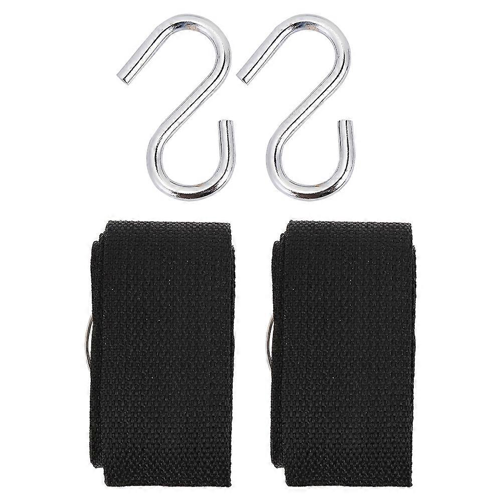 2 Pcs Outdoor Adjustable Nylon Super Thick Hanging Hammock Tree Strap Rope with Hanger