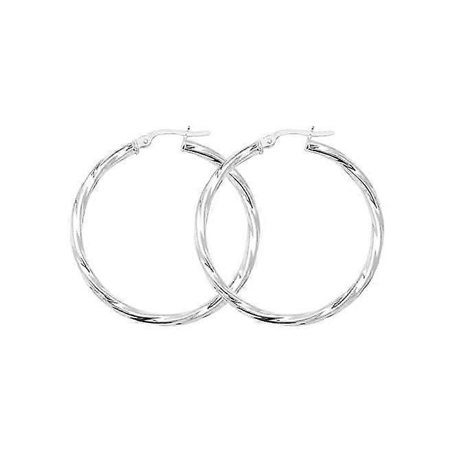 Acotis Silver Twisted Hoop Earrings G5978