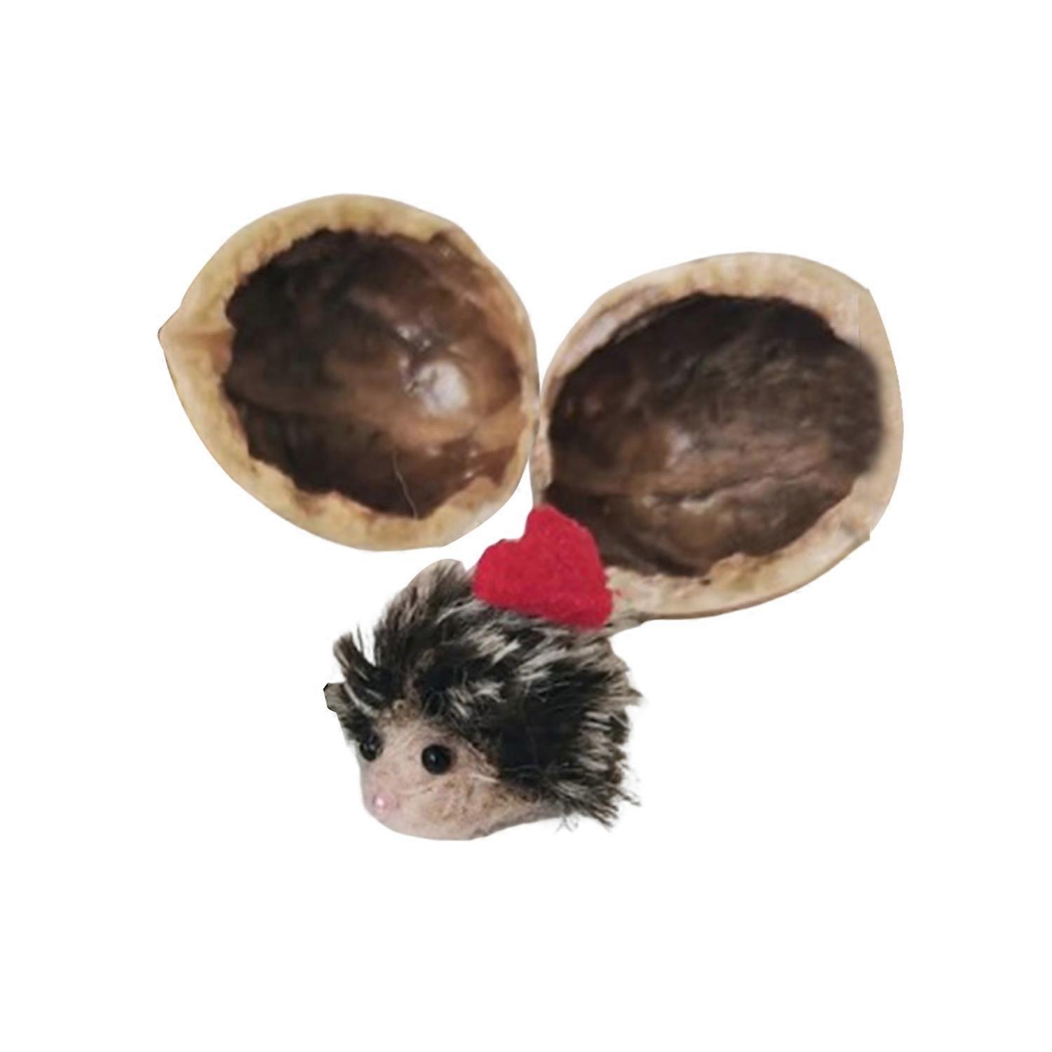 Walnut Shell Hand Hook Mini Crochet Animal Resin Statue Unique Home Decor Emotional Support