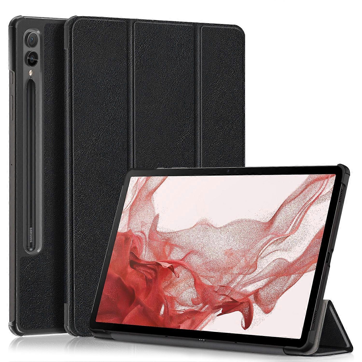 Custer Pure Color 3-Fold Holder Smart Leder Tablet Hülle Für Samsung Galaxy Tab S9+