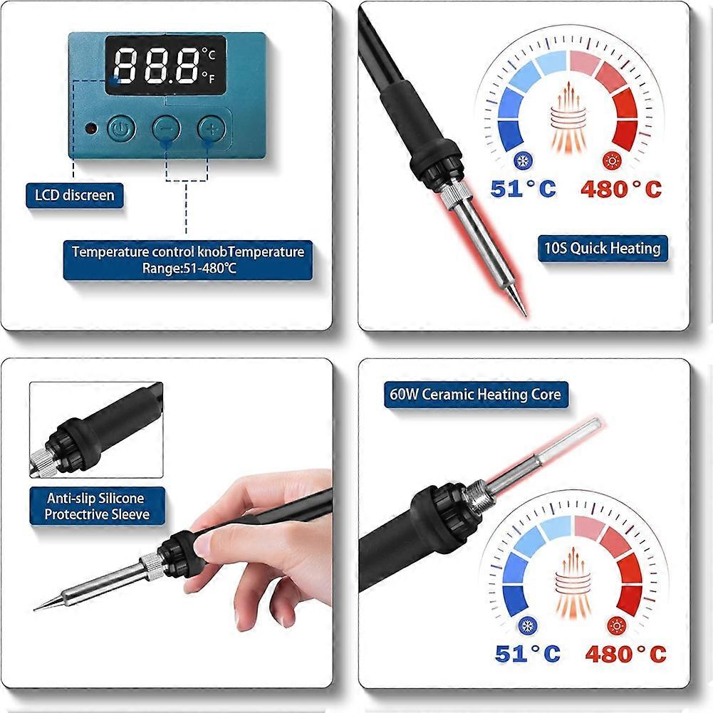 Battery Soldering Iron for 18 V System Battery,60W Cordless Soldering Iron Adjustable Temperature