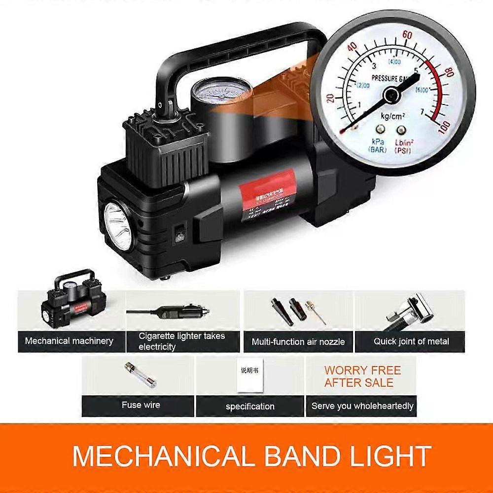 12V 150PSI Mini Air Compressor Dual Cylinder Heavy Duty Tire Inflator with LED