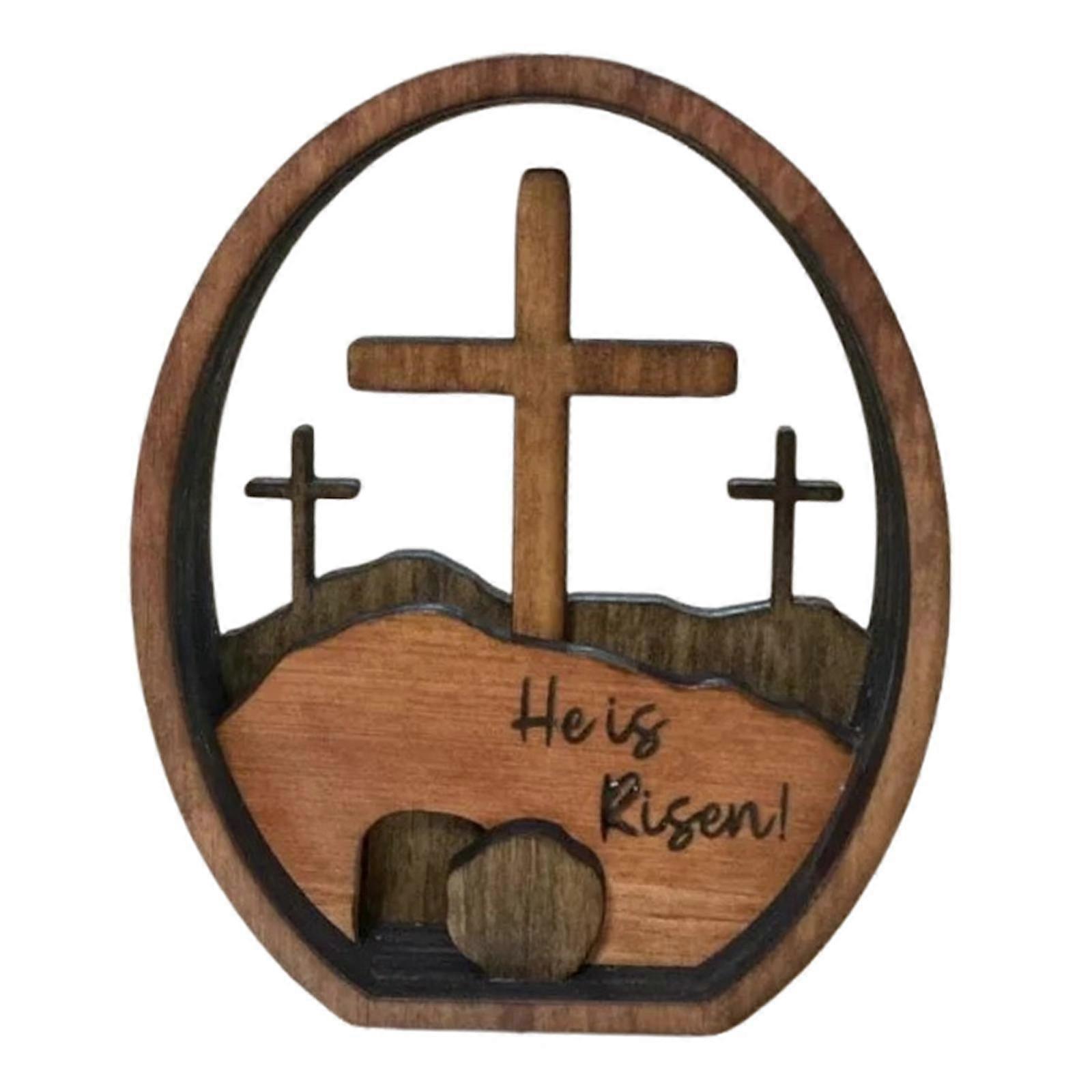 Easter Tabletop Decoration He IS Risen Displays Bookshelf Table Centerpiece