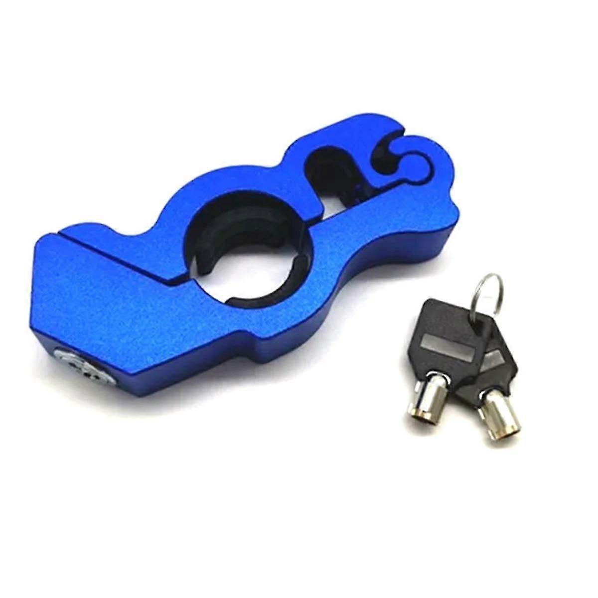 Motorcycle Handlebar Lock Handlebar Brake Handle Solid Lock Anti Theft Steal Lock Blue
