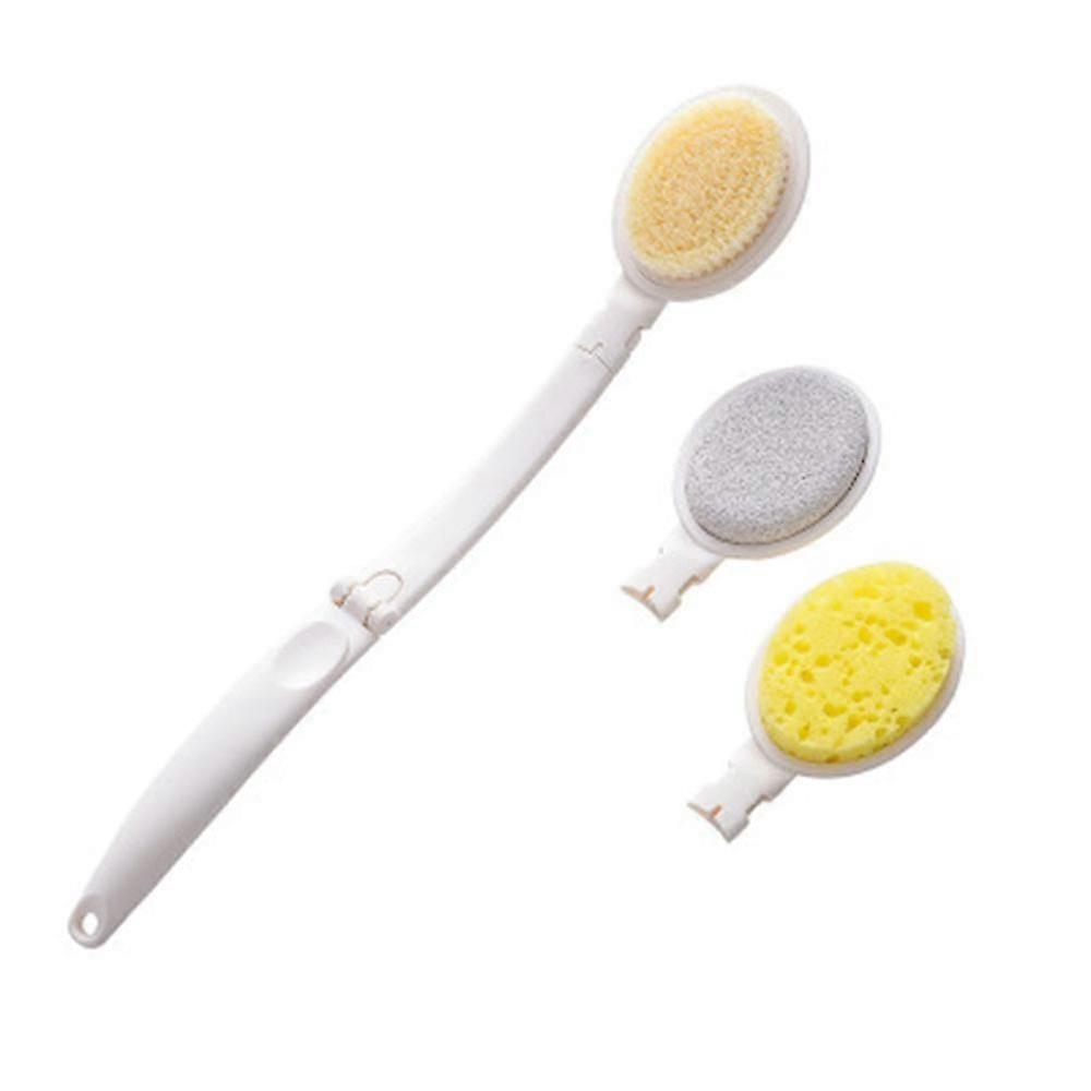 Bathroom Body Brush Set with Long Handle 3 In 1 Foldable Shower Brush