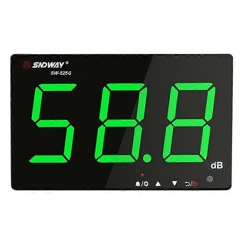 SNDWAY aan de muur gemonteerde 30 ~ 130dB groot scherm digitale display Noise Decibel Monitoring Testers, Specificatie: SW525G met opslag + USB Groen