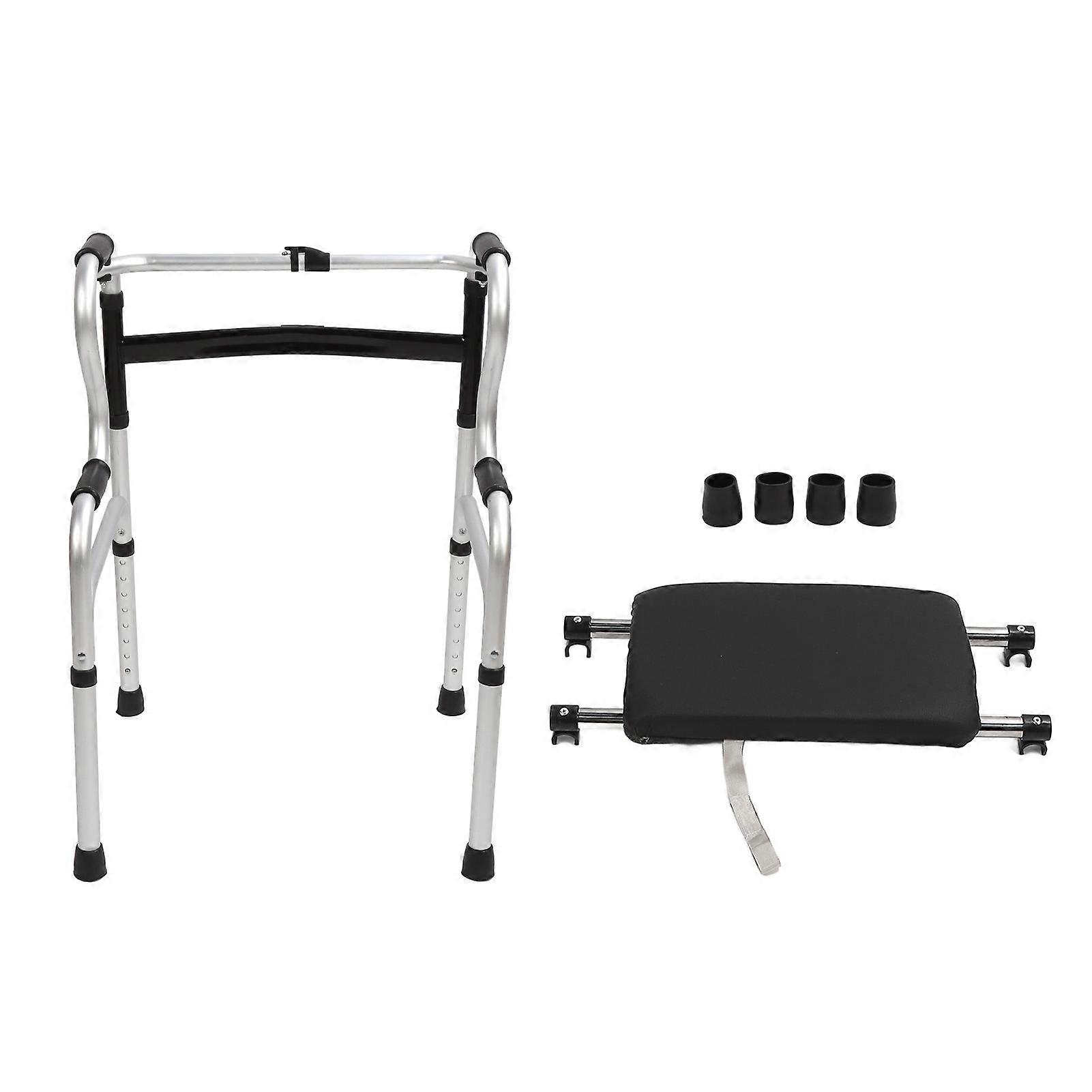 Folding Walkers 8 Height Adjustable Lightweight Walkers with Seat Anti Slip Handle Narrow Walker for Seniors Disabled
