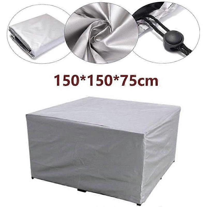 Outdoor Garden Furniture Covers - Heavy Duty - Square Table and Chair Cover - Grey