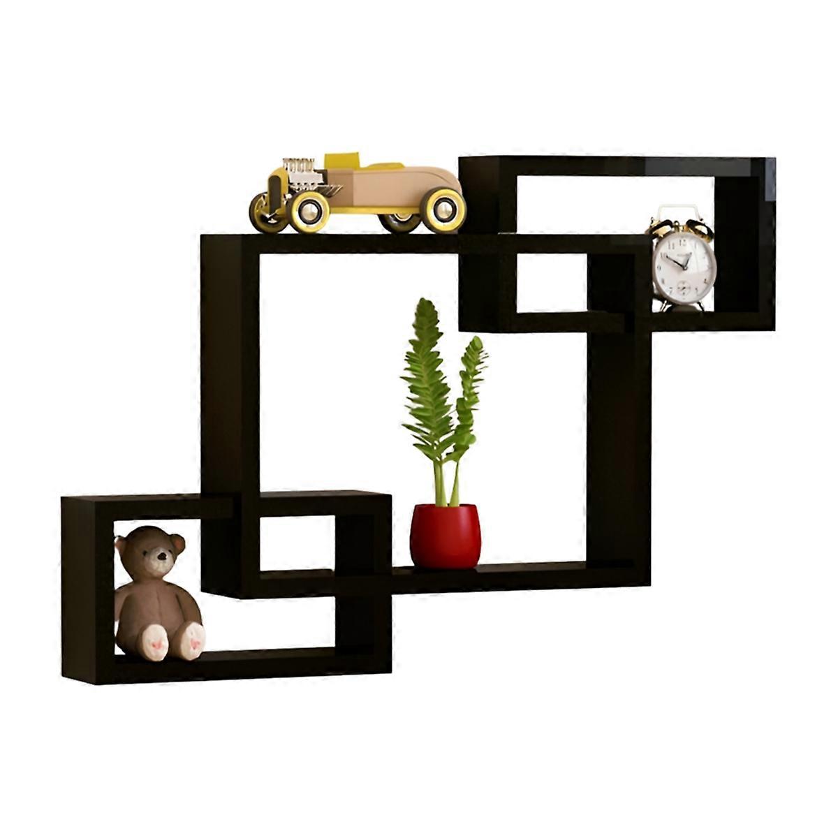Cubic Floating Shelf Interlocking Decorative Wall Frame, Geometric Frame of Living Room, Bedroom an