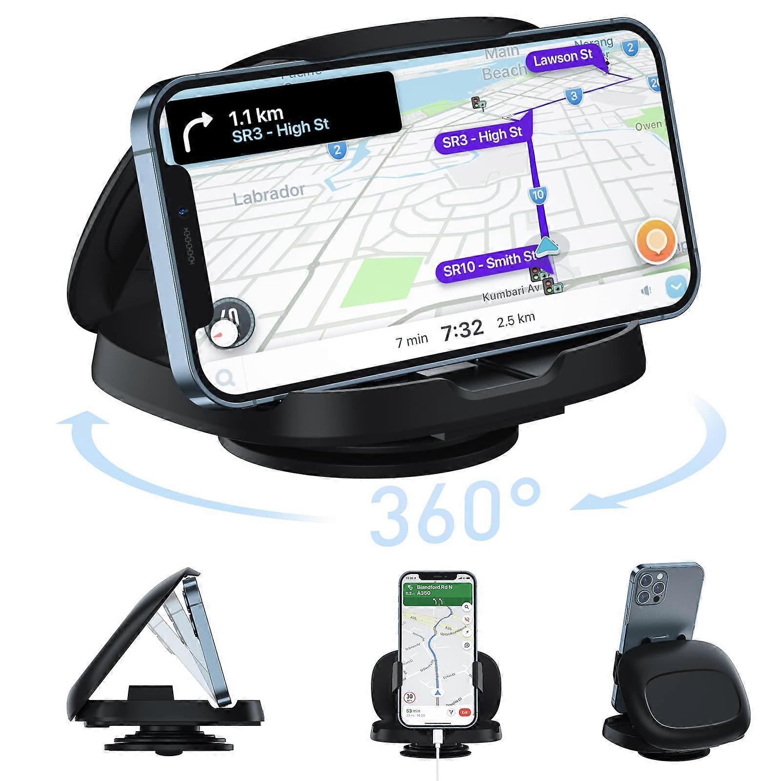 Cell Phone Holder for Car, Vertical Horizontal Phone Car Mount with 360° Rotate Dashboard Cradle