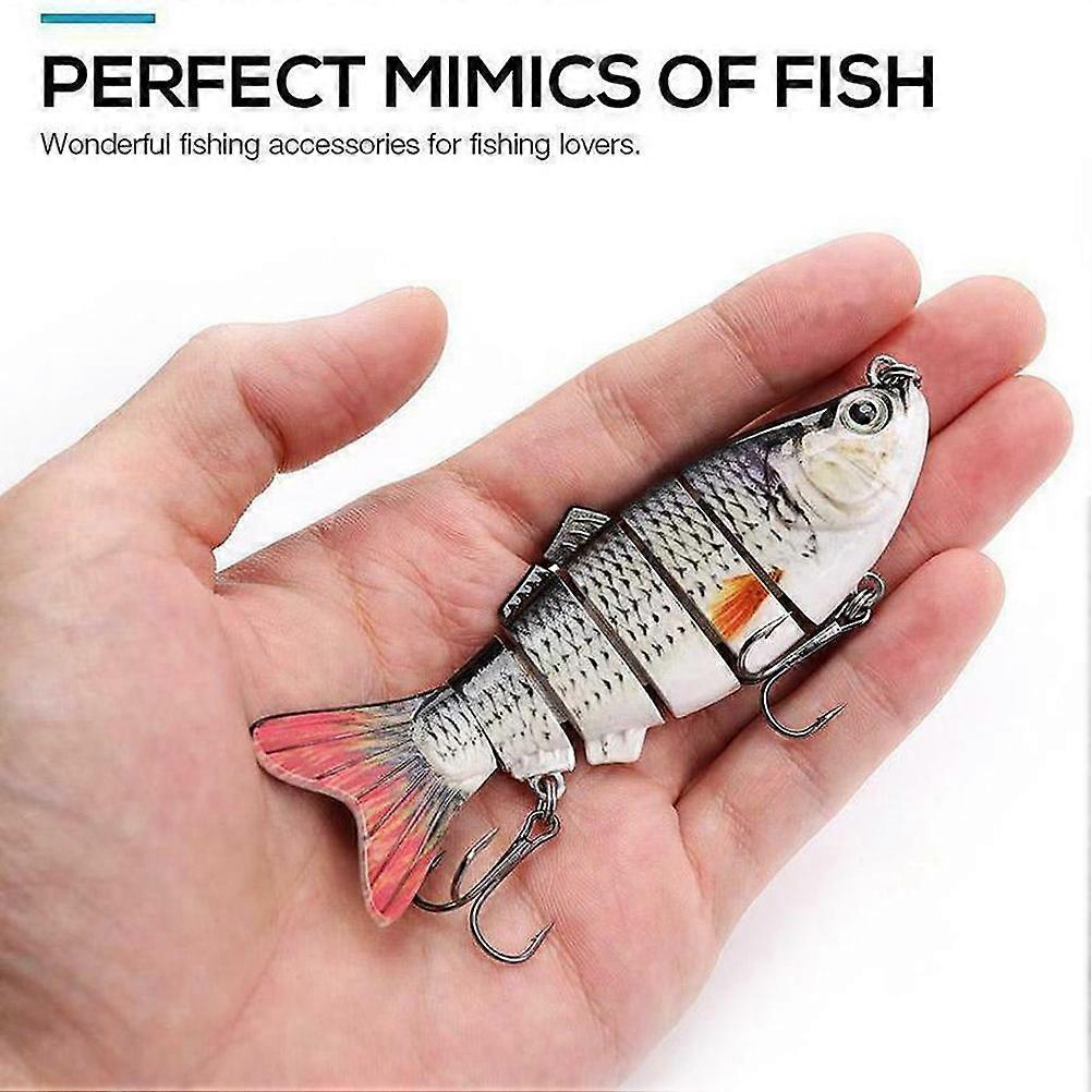 5 pcs Swimming Lure Multi Jointed Segment 3D Lifelike Hard Bait Fishing Bait Fishing Hooks Artificial Bait Wobbler Bait