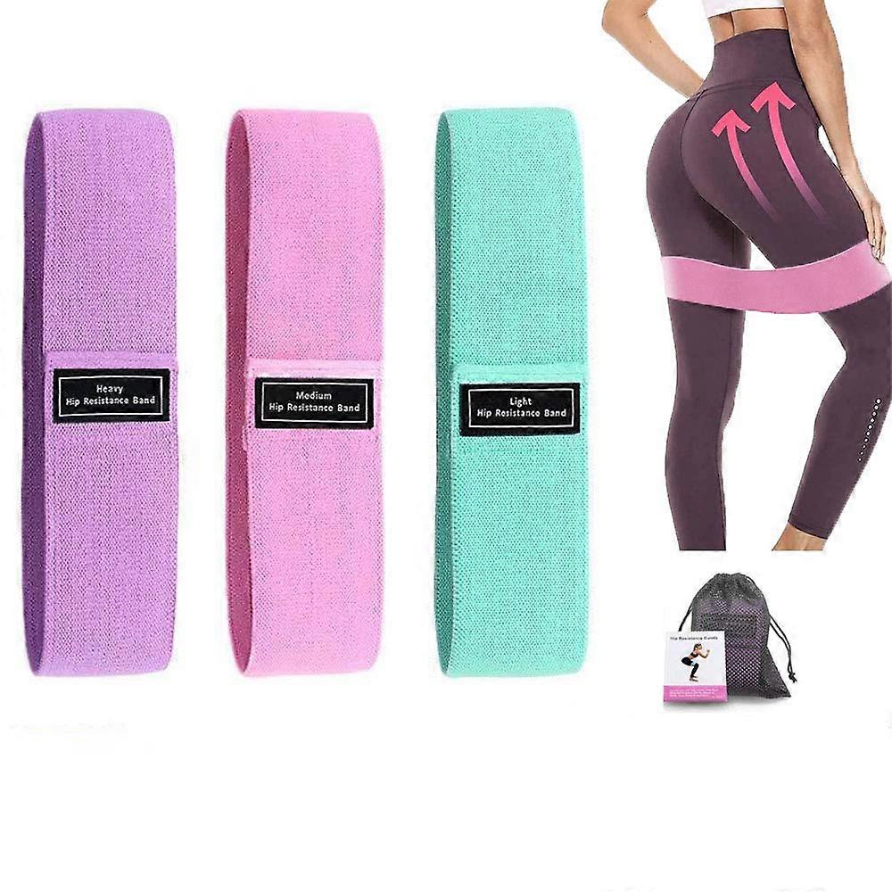 Resistance Tapes for Legs and Hips - Adjustable 3-Level Non-Slip Elastic Exercise Bands for Hip Workouts
