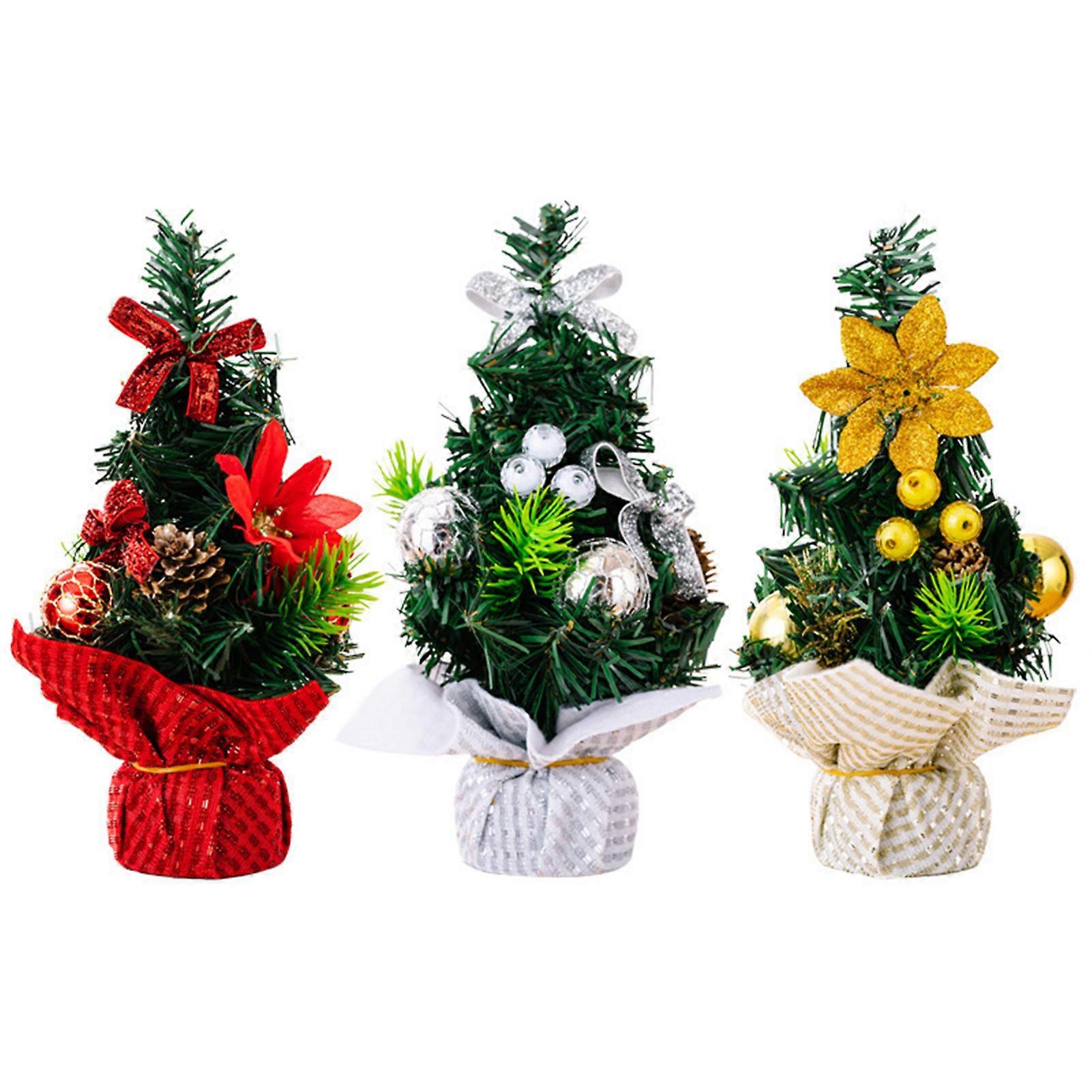 Small Tabletop Christmas Trees Exquisite Craftsmanship Rustic Artificial Floral