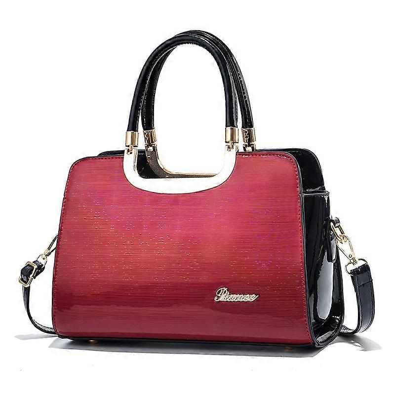 1666 Bright Leather Large Capacity Commuter Handbag