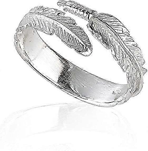 Silver Angel Wing Feather Adjustable Ring
