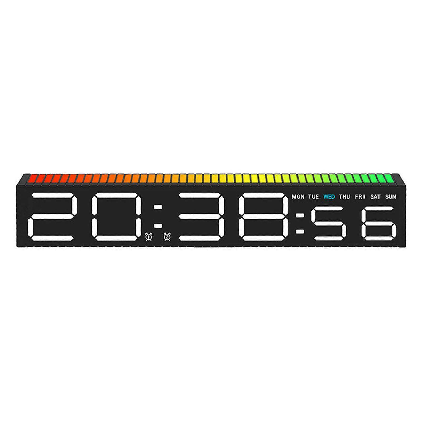 Table Clock Digital Alarm Clock With Large Screen Date Time 12/24 Display Adjustable Brightness For Daily Use Multicolor