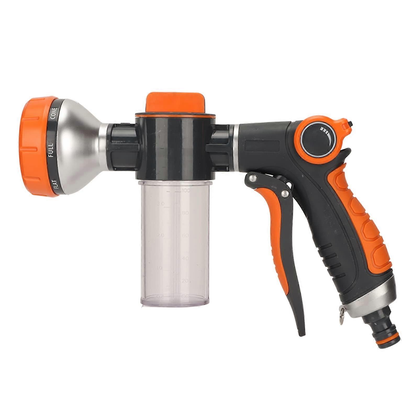 Garden Hose Nozzle High Pressure Adjustable Spray Nozzle with 8 Pattern Settings and Soap Sprayer for Garden Watering