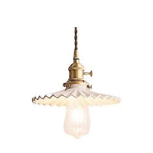 Chandelier Pendant Light White Pottery Japanese Style LED E27 Single Ceiling Light For Restaurant Cafe Study Durable