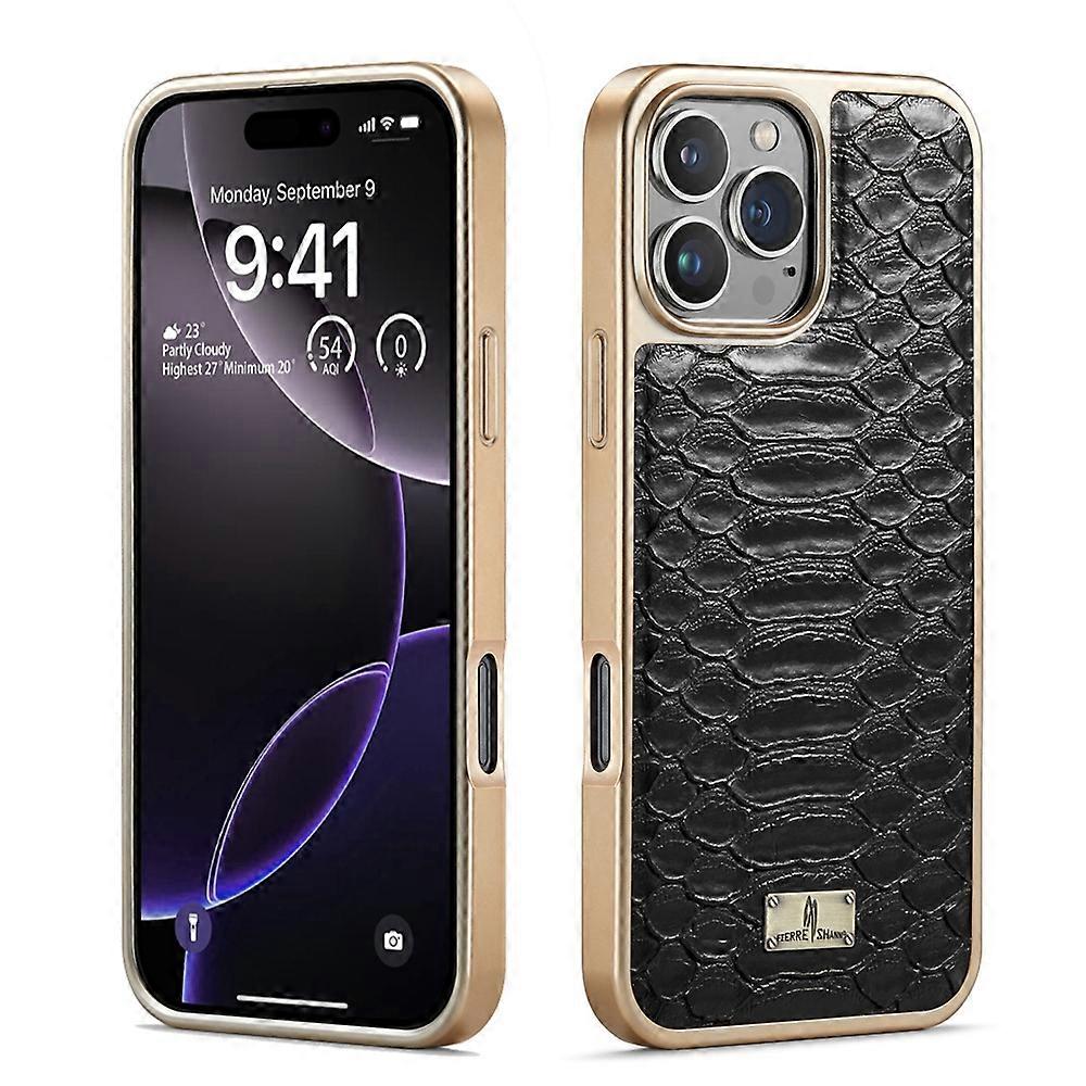 Fierre Shann Python Texture Electroplating PU Phone Case