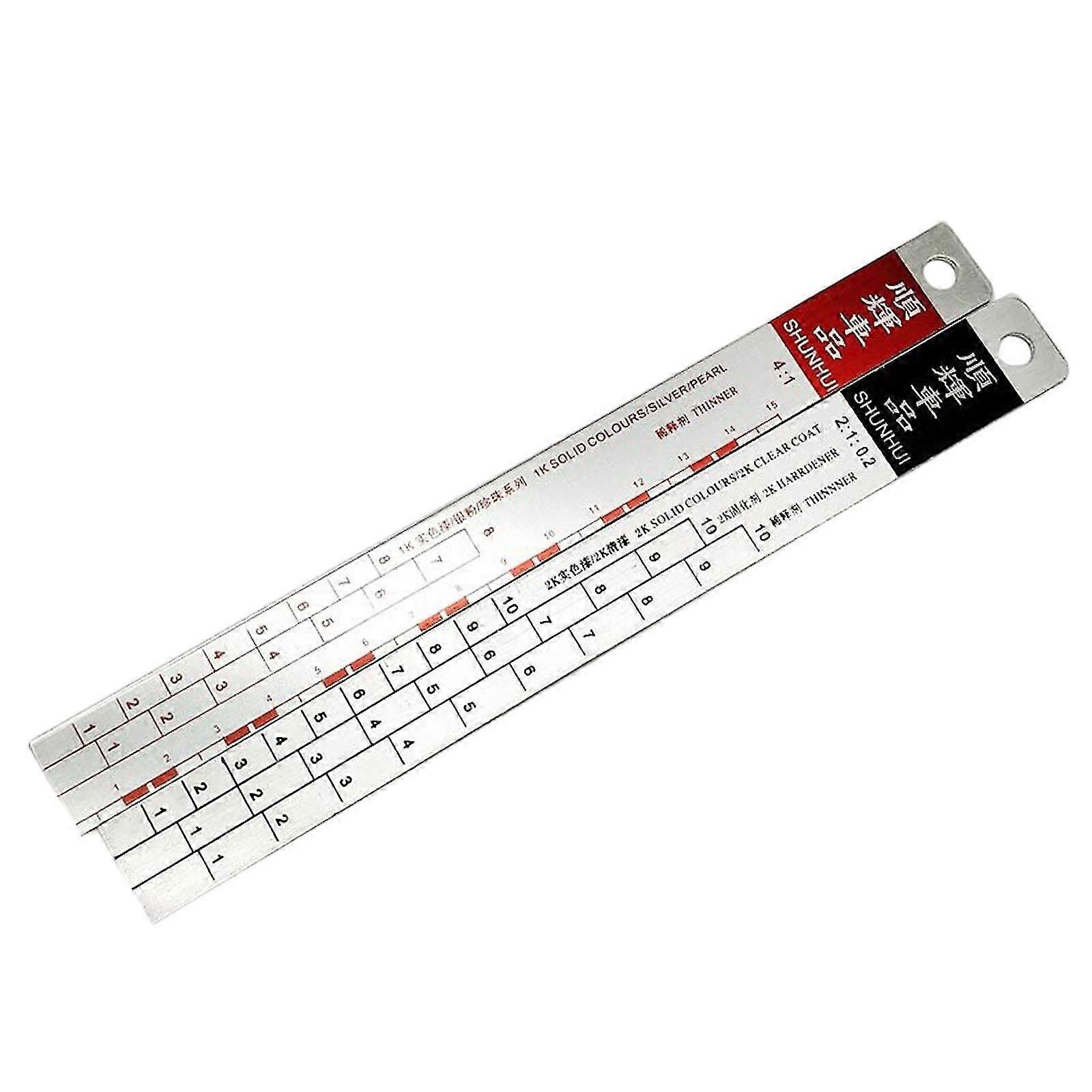 Paint Mixing Ratio Ruler Aluminium Alloy 2:1 & 4:1 Paint Stick Car Coating Color For Car Paint