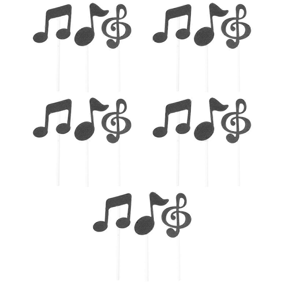 30 Pcs Music Notes Themed Cupcake Topper Paper Cake Card Topper