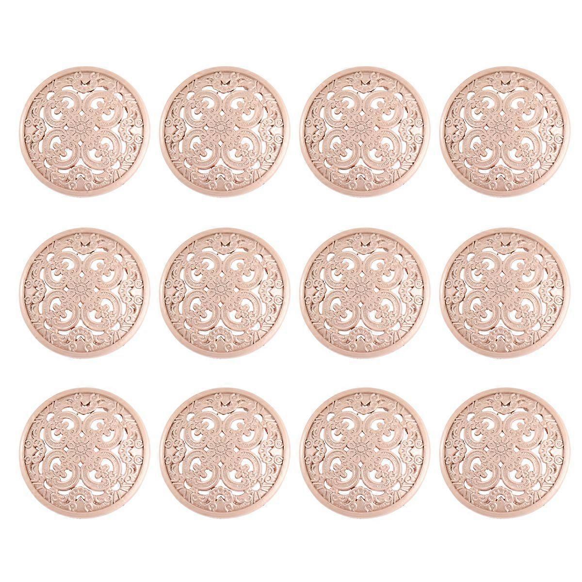 30pcs 25mm Stylish Metal Buckle Hollow-out Button Handcraft Tools Down Button DIY Sewing Buttons for Decor Use (Golden)