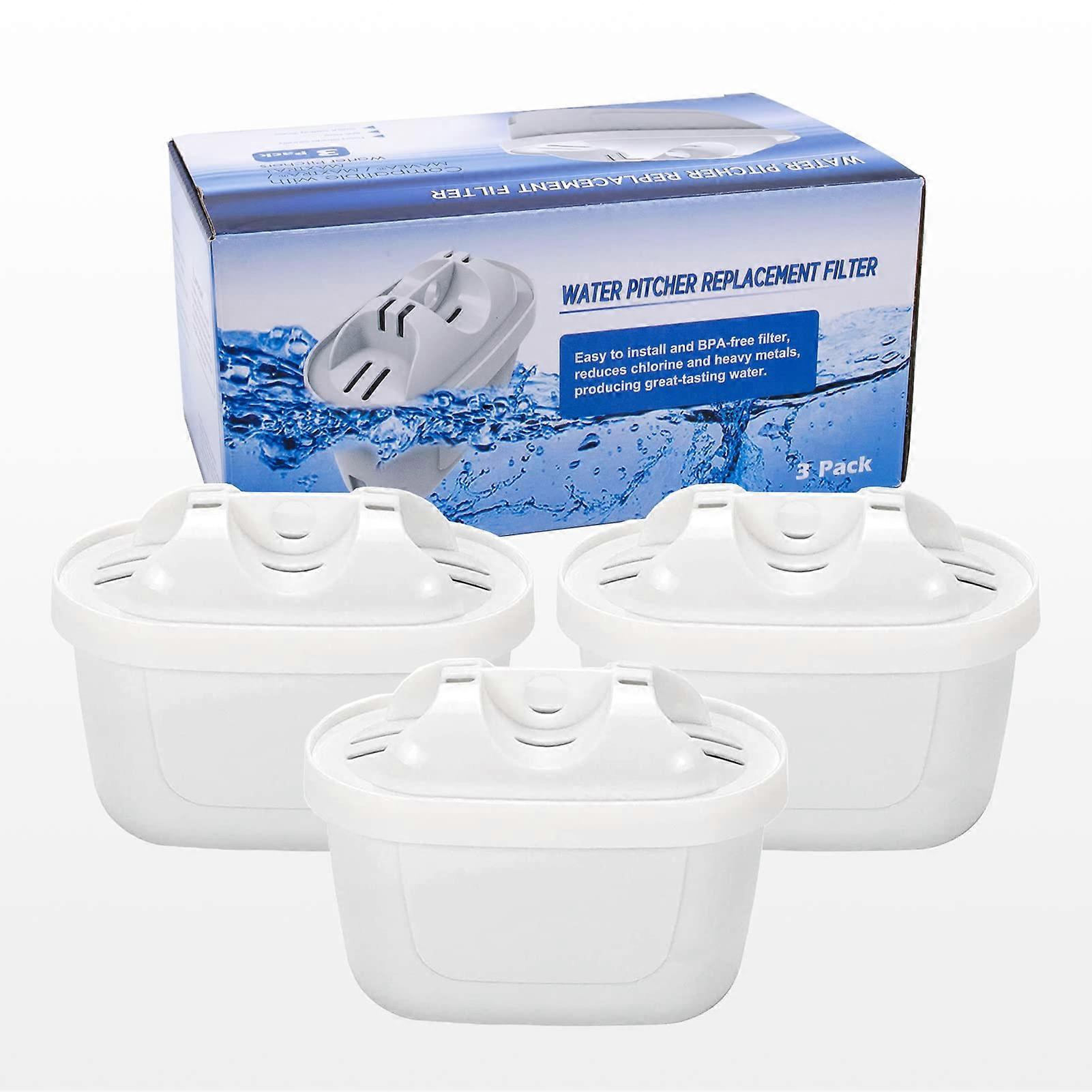 Replacement Filter Compatible with Brita Mavea Maxtra LEVOIT Pitcher Water Filters, Lead and Arsenic Removal, Pack of 3