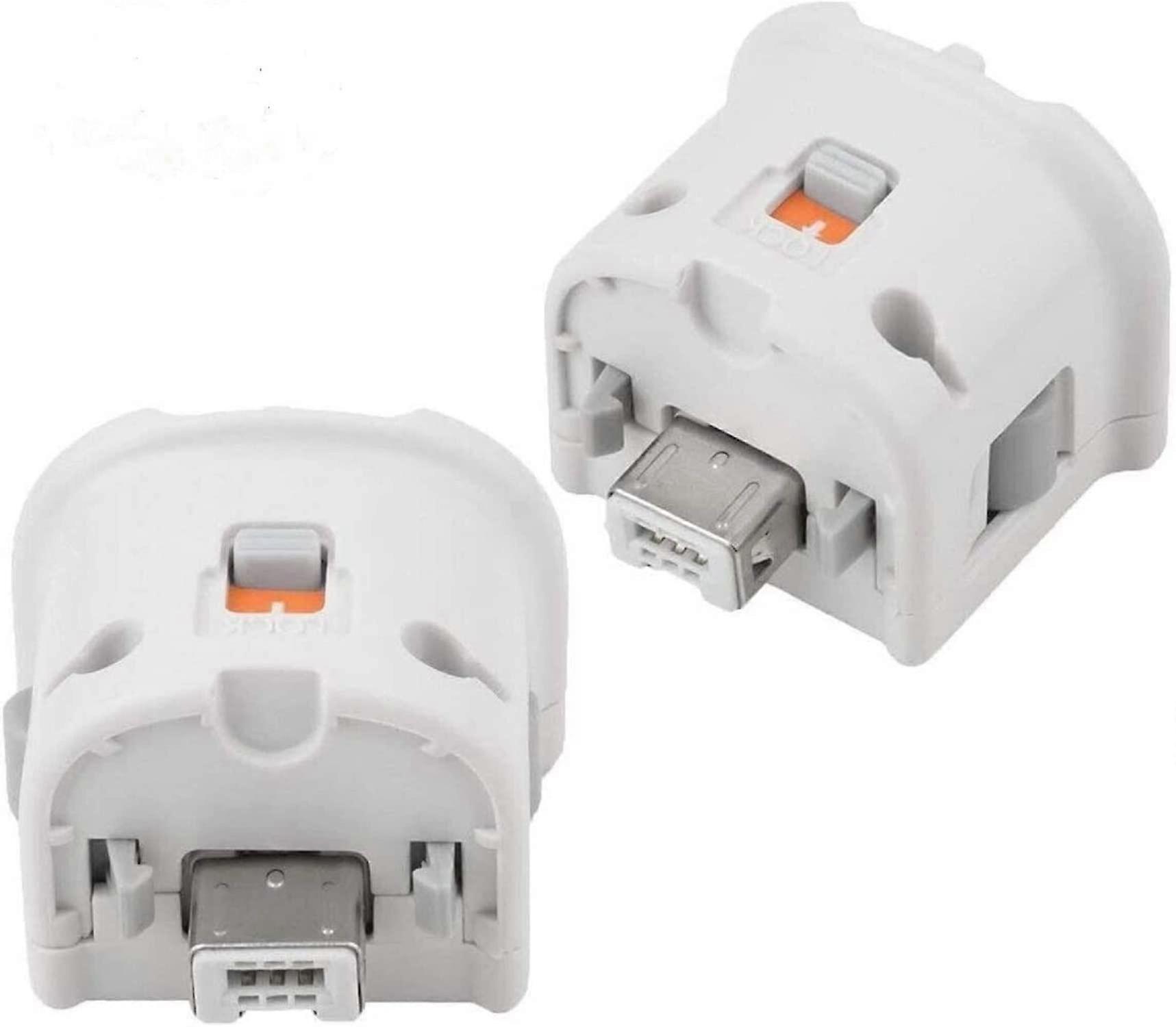 Wii Motion Plus Adapter White 2 Pack for Nintendo Wii Controllers, Enhanced Accuracy and Compatibility