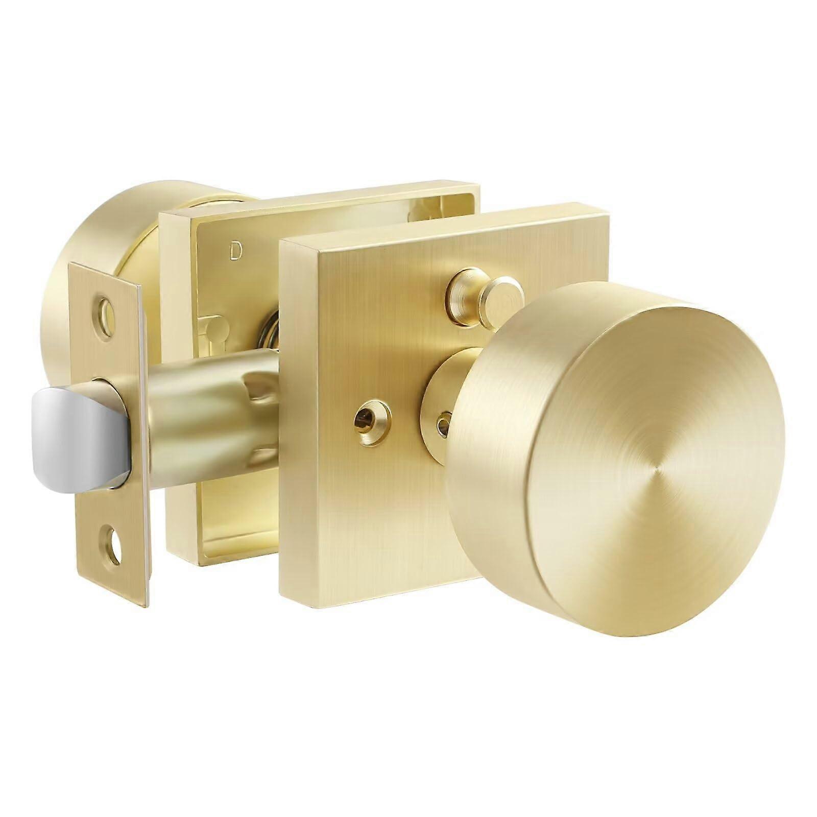Gold Door Knobs With Lock For Bathroom And Bedroom Privacy Interior Door Knobs