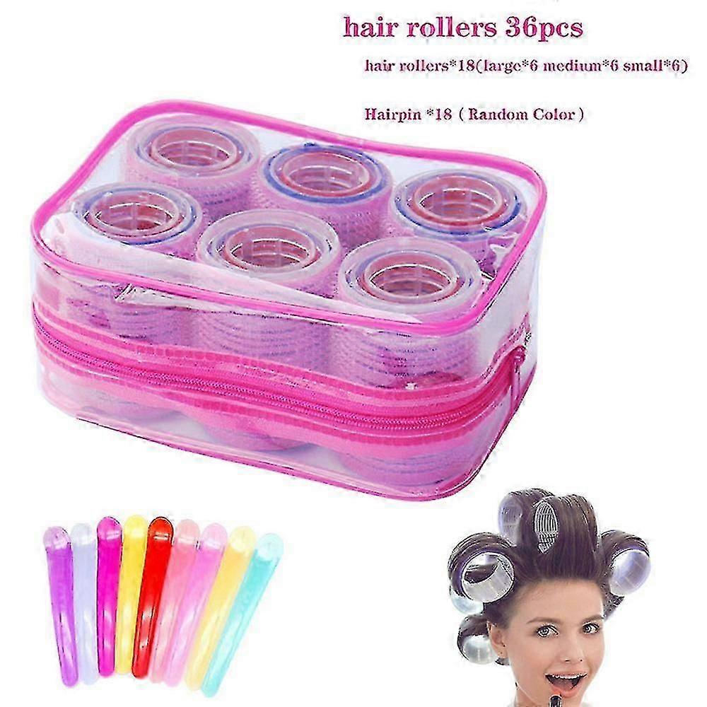 36pcs Count Hair Roller Set, Large Small Medium Self Grip Hair Rollers