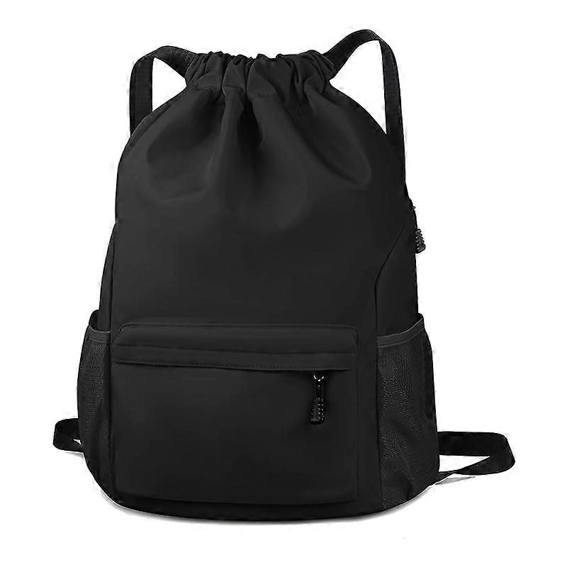 Backpack Waterproof Drawstring Backpack Bag Sports Gym Bag Black
