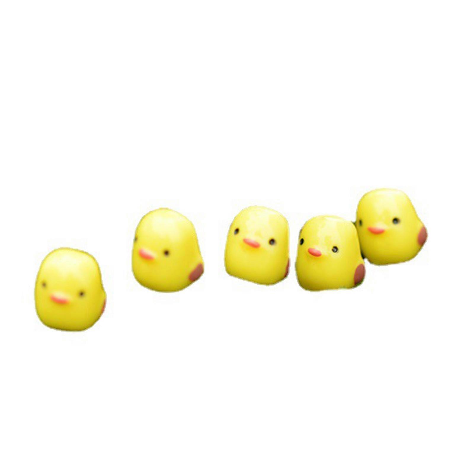 Collection of 5 Miniature Yellow Chick Models Figurines for Creative Homes and Event Styling Car Dashboard Ornaments