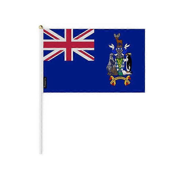 Mini-Flag Set – South Georgia and the South Sandwich Islands – 14 x 21 cm – Handheld – Polyester - 100 pieces