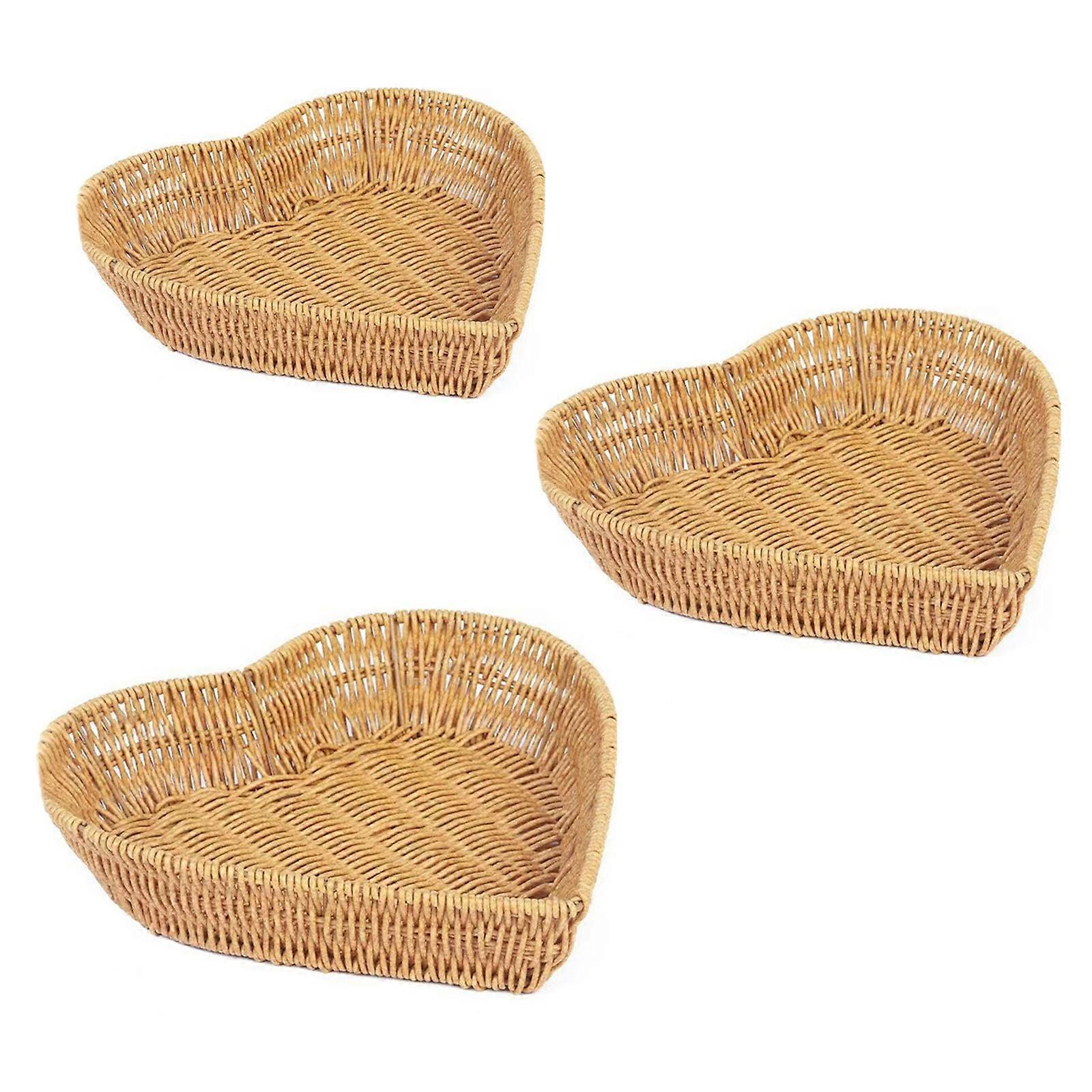Portable Food Serving Basket Delicate Simulated Rattan Woven Food Serving Basket for Elegant Table Presentation