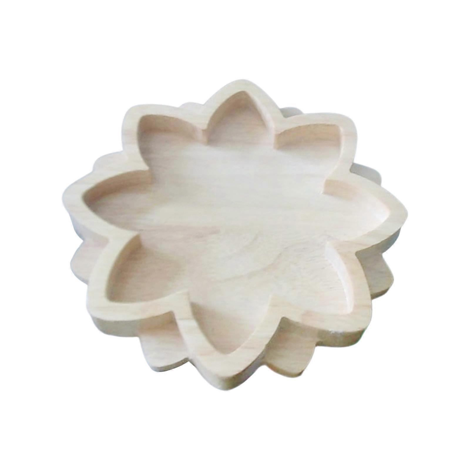 Wooden Crystal Tray Flower Shaped Multi Use Decorative Crystal Organizer